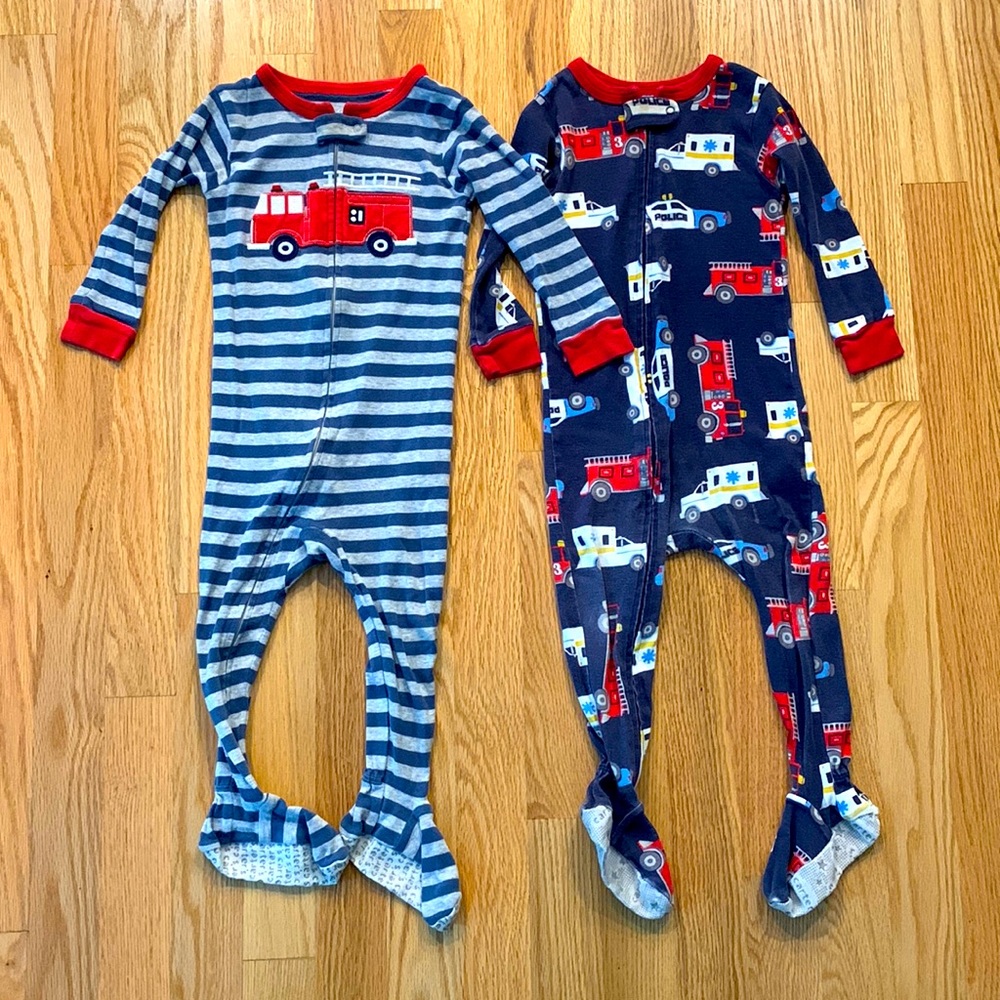 2 pairs of 18 month zippered pajamas